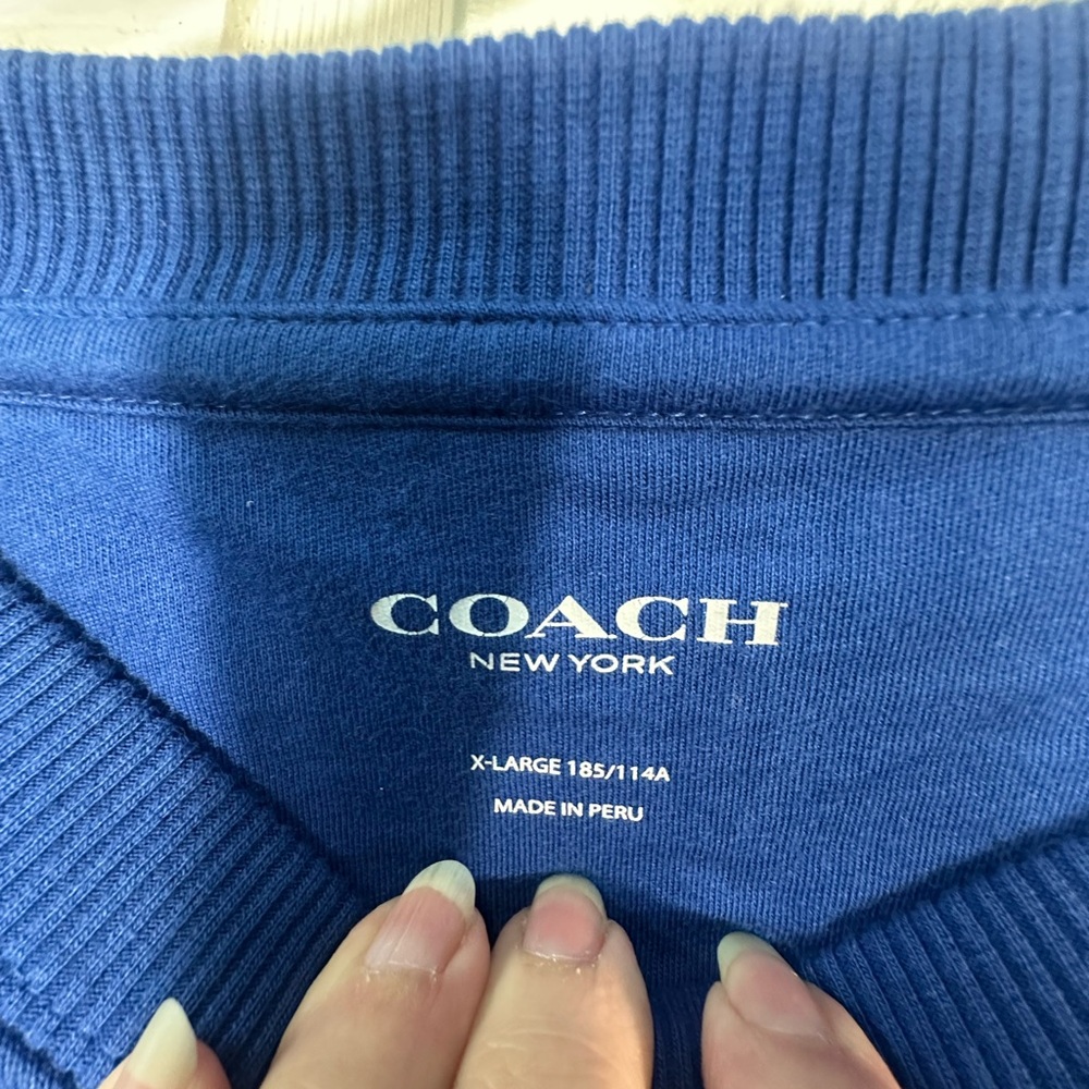 Coach Men’s Blue and Black Sweatshirt Size XL GUC - Picture 3 of 8